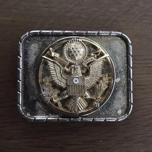 Vintage Great Seal of the United States Gürtelschnalle gold silberfarben Metall - Bild 1 von 3