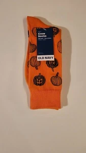 Calcetines Old Navy para Hombre Un Par Crew Naranja Calabaza Talla Única Nuevos - Imagen 1 de 3