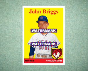John Briggs Chicago Cubs 1958 Style Custom Baseball Art Card