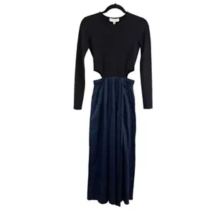 Something Navy Black & Blue Tara Cutout Langarm Maxikleid Damen Gr. XS - Bild 1 von 7