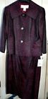 DONCASTER  NWT BEAUTIFUL BLACK & BERRY COLOR SUIT WITH SWAROVSKI BUTTONS