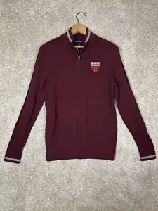 Cutter & Buck Men’s Maroon Knit 1/4 pullover Harvard Sweater Size M - Picture 1 of 11