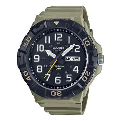 Casio MRW210H-5AV, Oversized Dial, Khaki Resin Band, Day/Date, 100 Meter WR - Image 1 of 2