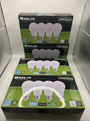 Maxlite Dimmable LED 13W Daylight Light Bulb A19 100W replacement 5000k- 16 PACK - Image 1 of 3