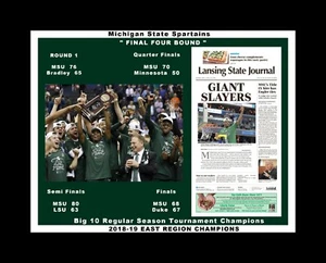 MICHIGAN STATE SPARTANS 2019 FINAL 4 MATTED MULTI IMAGE SINGLE COLLAGE PIC - Picture 1 of 1