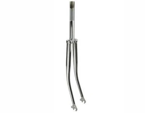 BICYCLE FORK 700C THREADED 1" CHROME ROAD TRACK FIXIE HYBRID BIKES - Picture 1 of 8