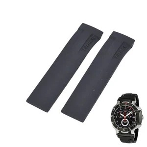21mm Black Rubber Strap For Tissot T-Race T0484172705100 T610029696 - Picture 1 of 7