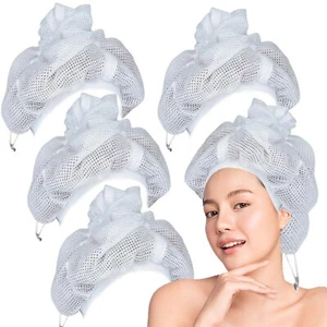 Net Plopping Cap For Drying Curly Hair Drawstring Adjustable Hair Drying Bonnet - Picture 1 of 11