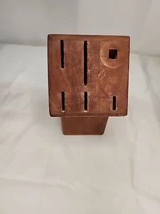 Soporte de bloque de cuchillos de madera 5 ranuras cuchillos de almacenamiento 1 varilla de afilar roble macizo - Imagen 1 de 7