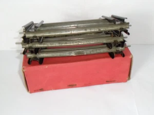 6 x Hornby Series O Gauge Clockwork Curved Half Rails with Box - Banked Sleepers - Picture 1 of 7