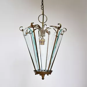 Mid 20th C Italian Pendant Hall Ceiling Lamp Light Lantern by Pietro Chiesa - Picture 1 of 5