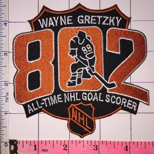 WAYNE GRETZKY 802 ALL TIME GOAL SCORER REKORD LA KINGS EDMONTON OILERS NHL PATCH - Bild 1 von 1