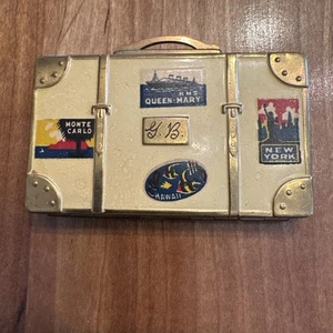 1940's suitcase antique make up compact with clasp original rouge vintage - Picture 1 of 6