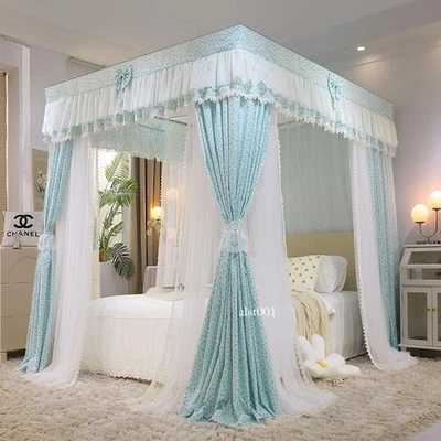 Dossel para cortinas de cama mosquiteiro vara dupla quadros quintal conjunto de rede anti-mosquiteiro - Imagem 1 de 4