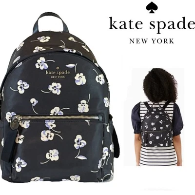 💜🌸Kate Spade New York Chelsea Pansy Toss Printed Medium Backpack - Image 1 of 4