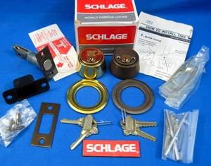 SCHLAGE - B162N - Doppelzylinderriegel - Messing poliert / Bronze mit Ölschliff - Bild 1 von 6