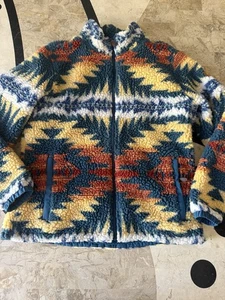 VINTAGE PENDLETON X ARIAT AZTEC Multicolor FLEECE JACKET WOMEN"S XL - Picture 1 of 7