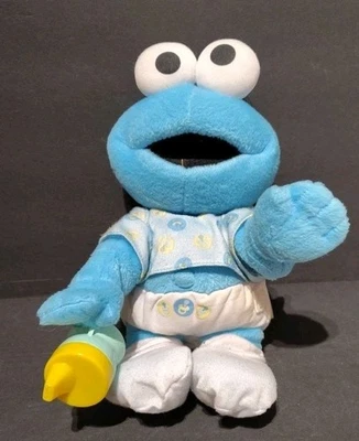 "Monstruo galleta bebé Fisher Price vintage con taza para sorber 11"" habla/movimientos funciona"  Foto 1 de 4
