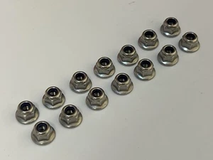 14 Stainless steel flanged serrated M4 Nyloc wheel nuts for RC Cars - Picture 1 of 3