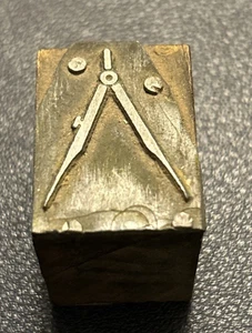 Zirkel Zeichenwerkzeug | Vintage Buchdruck Druckblock Geometrie Mathe Zeichnen - Bild 1 von 2