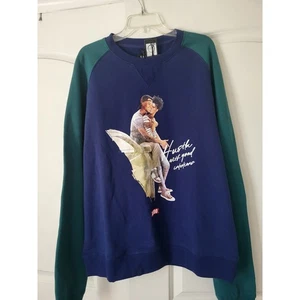 AKOO Hustla Crew Blue Depths Colorblock Graphic Sweater Sweatshirt 2XL NEU - Bild 1 von 5
