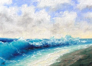 93 - 5"x 7" GALLERY GICLEE ART PRINT SEASCAPE Expressionism Coastal Shore Surf - Bild 1 von 1