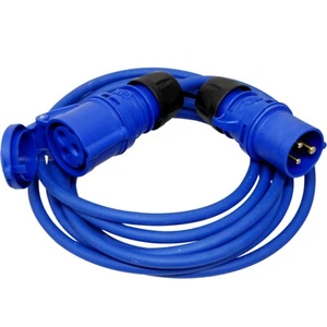 20m Caravan Electric Hook Up Cable 16A Plug to Coupler Extension Lead 240v Blue - Picture 1 of 6