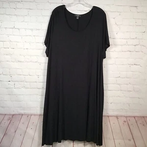 Lord & Taylor Mujer 1X Camiseta Negra Manga Corta Midi Vestido Bolsillos - Imagen 1 de 7