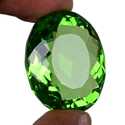 Large Green Amethyst 85.70 Carat Oval Cut AAA+ Loose Gemstone for Ring & Pendant - Image 1 of 4