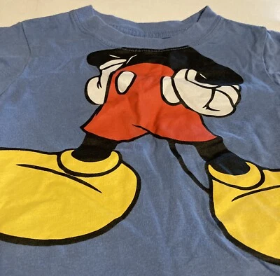 Disney Mickey Mouse Toddler's T Shirt Sz 2T Blue Lower Body & Shoes 100% Cotton - Image 1 of 3