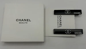 Chanel Black Metal Rhinestone Hair Accessory Pins/Hair Clips 2 Piece Set New - Picture 1 of 5