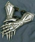 Medieval Gauntlet Gloves Pair Accents Knight Crusader Armor Steel Larp Cosplay