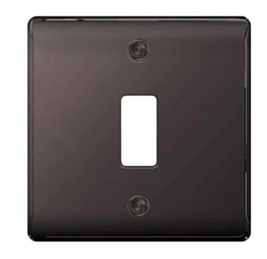 VAT INC - BOX OF 5 x BG Nexus GNBN1-01 1 Gang Grid Frontplate Black Nickel (37) - Picture 1 of 3