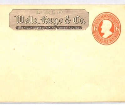 USA Cover *WELLS FARGO* ADVERT 6c Red LINCOLN Postal Stationery Scott.U182 XU26 - Image 1 of 4
