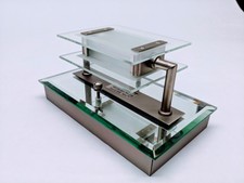 HAMPTON BAY WALL SCONCE BRUSHED STEEL AND GLASS MODERN 450907