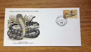 1979 WWF Cobra First Day Cover , Lesotho pmk with insert. Free UK P&P - Picture 1 of 3