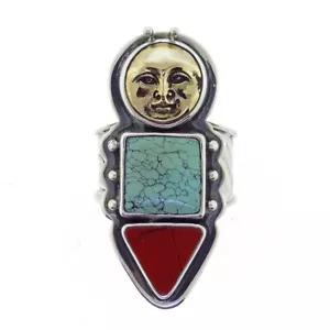Tabra Bronze Bug Göttin Türkis Jaspis Ring 7 - Bild 1 von 3