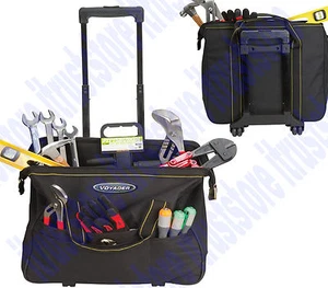 Caja de herramientas de mano rodante con ruedas portátil plegable bolsa de nailon estuche almacenamiento - Imagen 1 de 3