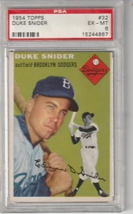 1954 Topps Duke Snider #32, PSA EX-MT 6 - Bild 1 von 2