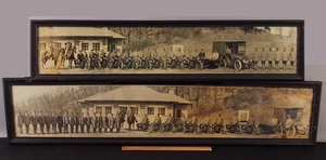  2 antike Middlesex Mass. Polizei INDIANER MOTORRÄDER Panoramafotos - Bild 1 von 21
