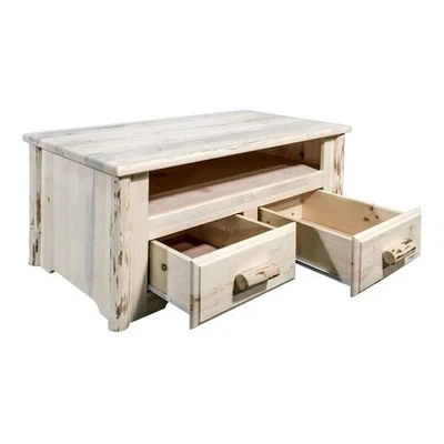 Montana Woodworks 2 Drawers Transitional Wood Coffee Table in Natural - Image 1 of 4