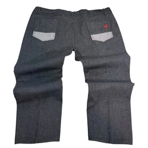 Vtg Rockawear Skater Wide Leg Jeans 52X31 Black Denim Y2K Baggy Streetwear 90s - Picture 1 of 13