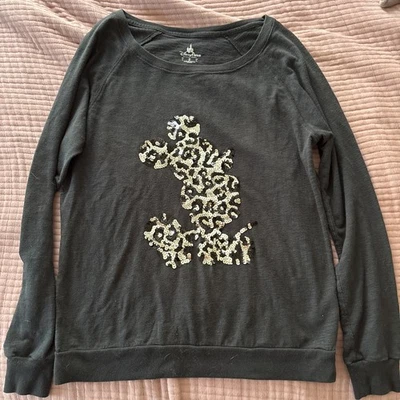 Women’s Sequined Mickey Official Disney Long Sleeve Top - Imagem 1 de 4