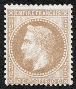 France Sc 32 Bistre 10c 1863 Unused Regummed - Picture 1 of 1