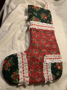 "Medias acolchadas de Navidad hechas a mano 20""" - Imagen 1 de 7