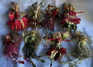 Skurrile Waldfee Puppe blond Weihnachtsschmuck Perlen Glitzer Set 8 - Bild 1 von 10