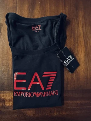 ¡Nuevo! Mujer Manga Corta Emporio Armani Camiseta Talla XS xsmall Negro Foto 1 de 4