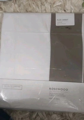 THE WHITE COMPANY Single "Rosewood" Flat Sheet Cotton Sateen Nwt. Rrp. £58 - Image 1 of 4