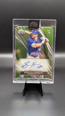 2024 Topps Chrome Black Spencer Horwitz RC Auto Green /99 Encased - Image 1 of 2