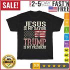 Koszulka z flagą amerykańską Jesus Is My Savior Trump Is My President męska damska nowa